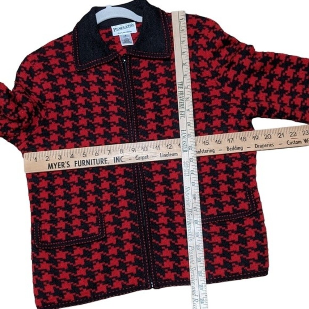 Pendleton Houndstooth Zipper Closure Wool Blend C… - image 4